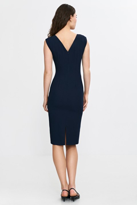 Sukienka z subtelnym dekoltem na plecach S266 Navy - Nife Sukienka z subtelnym dekoltem na plecach S266 Navy - Nife