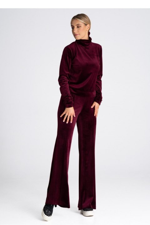 Spodnie damskie dresowe Model M966 Bordo - Figl Spodnie damskie dresowe Model M966 Bordo - Figl