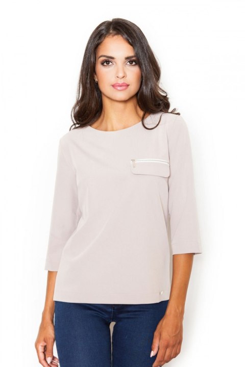 Bluzka damska Model M393 Beige - Figl Bluzka damska Model M393 Beige - Figl