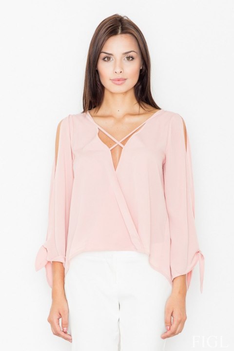 Bluzka damska Model M485 Pink - Figl Bluzka damska Model M485 Pink - Figl