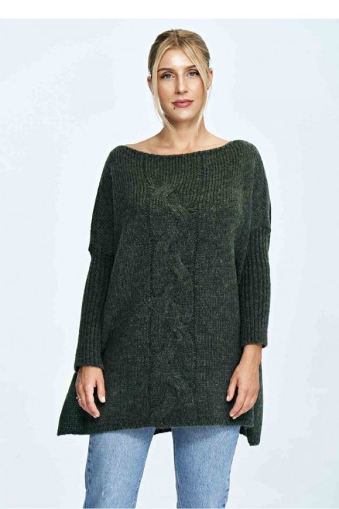 Sweter Damski Model M900 Dark Olive - Figl Sweter Damski Model M900 Dark Olive - Figl