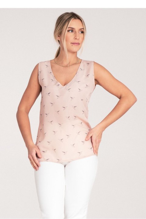 Bluzka damska Model M1076 Pink - Figl Bluzka damska Model M1076 Pink - Figl