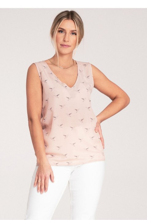 Bluzka damska Model M1076 Pink - Figl Bluzka damska Model M1076 Pink - Figl