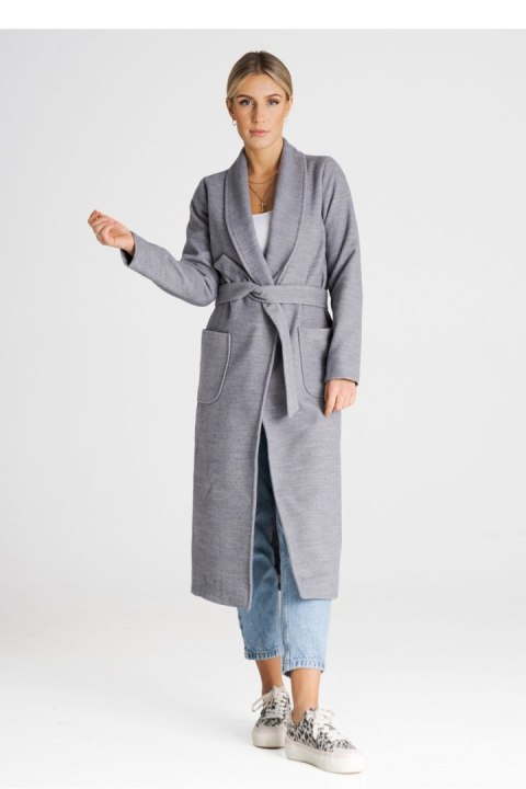 Płaszcz Damski Model M991 Grey - Figl Płaszcz Damski Model M991 Grey - Figl