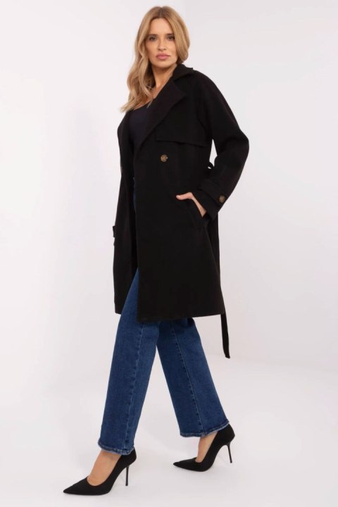 Płaszcz Damski Model TW-PL-BI-2309.86 Black - Och Bella Płaszcz Damski Model TW-PL-BI-2309.86 Black - Och Bella