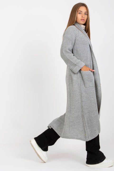 Sweter Kardigan Model TW-SW-BL-2453.91P Grey - Och Bella Sweter Kardigan Model TW-SW-BL-2453.91P Grey - Och Bella