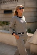 Bluzka damska Model M418/A Jodełka/Lurex/Grey - La Aurora