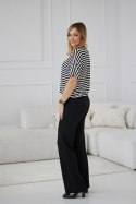 Bluzka damska Model M425 Ecru/Black/Paski - La Aurora