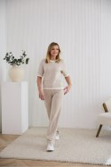 Bluzka damska Model M427 Jodełka/Beige - La Aurora