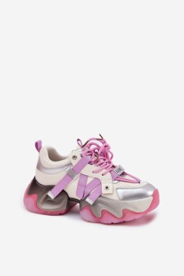Buty Sportowe Snekaersy skórzane Model Goe RR2N4030 Pink