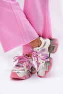 Buty Sportowe Snekaersy skórzane Model Goe RR2N4030 Pink