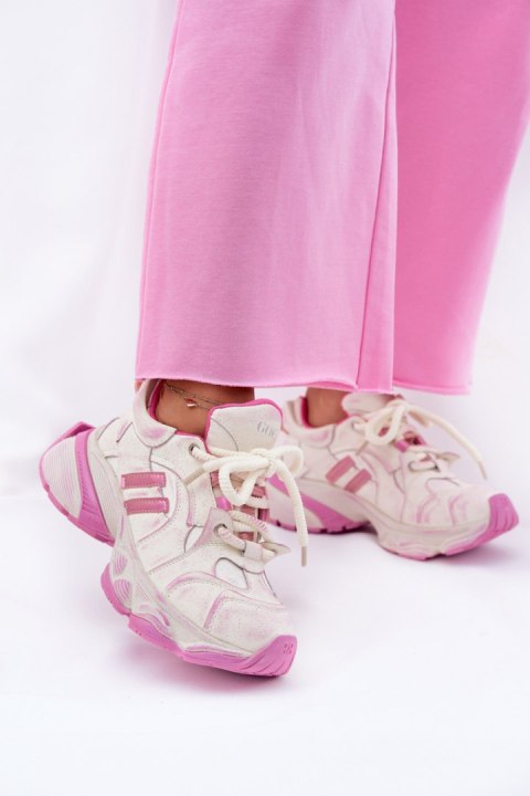 Buty Sportowe Sneakersy skórzane Model Goe RR2N4038 Pink Buty Sportowe Sneakersy skórzane Model Goe RR2N4038 Pink