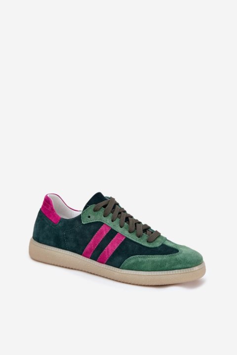 Buty Sportowe Sneakersy damskie skórzane Model Zazoo N1068 Dark Green Buty Sportowe Sneakersy damskie skórzane Model Zazoo N1068 Dark Green