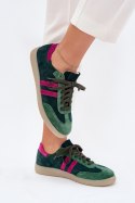 Buty Sportowe Sneakersy damskie skórzane Model Zazoo N1068 Dark Green