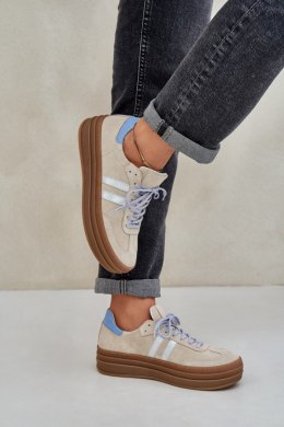 Sneakersy damskie skórzane Model Zazoo N1068S4 Beige