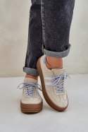 Sneakersy damskie skórzane Model Zazoo N1068S4 Beige