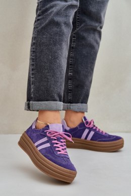 Sneakersy damskie skórzane Model Zazoo N1068S4 Dark Violet