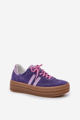 Sneakersy damskie skórzane Model Zazoo N1068S4 Dark Violet