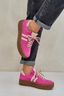 Sneakersy damskie skórzane Model Zazoo N1068S4 Fuksja