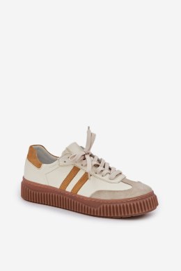 Sneakersy damskie skórzane Model Zazoo N1068S6 Beige