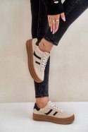 Sneakersy damskie skórzane Model Zazoo N1176 Beige