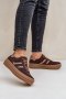 Sneakersy damskie skórzane Model Zazoo N1176 Panterka Czekolada