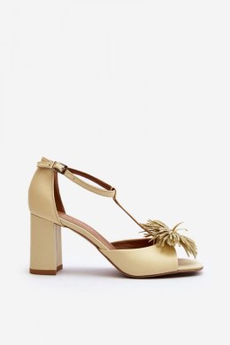 Sandały damskie skórzane Model Laura Messi 2758 Beige
