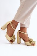 Sandały damskie skórzane Model Laura Messi 2758 Beige