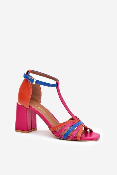 Sandały damskie skórzane Model Laura Messi 2879 Multicolor Sandały damskie skórzane Model Laura Messi 2879 Multicolor