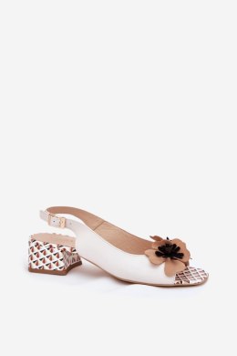 Sandały damskie skórzane Model Laura Messi 2973 White