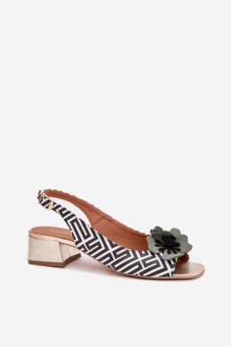 Sandały damskie skórzane Model Laura Messi 2973 White/Black
