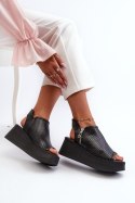 Sandały damskie skórzane Model Zazoo 1792 Black