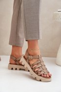 Sandały damskie skórzane Model Zazoo 3695 Beige