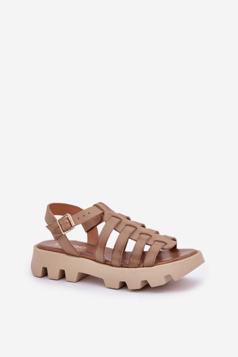 Sandały damskie skórzane Model Zazoo 3695 Beige Sandały damskie skórzane Model Zazoo 3695 Beige