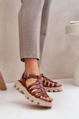 Sandały damskie skórzane Model Zazoo 3695 Brown