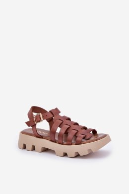 Sandały damskie skórzane Model Zazoo 3695 Brown