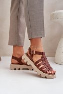 Sandały damskie skórzane Model Zazoo 3695 Brown