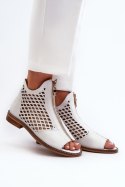 Sandały damskie skórzane Model Zazoo 977/L White - Step in style