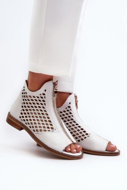 Sandały damskie skórzane Model Zazoo 977/L White - Step in style
