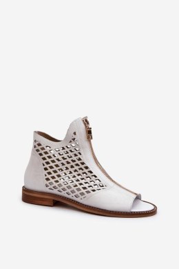 Sandały damskie skórzane Model Zazoo 977/L White - Step in style