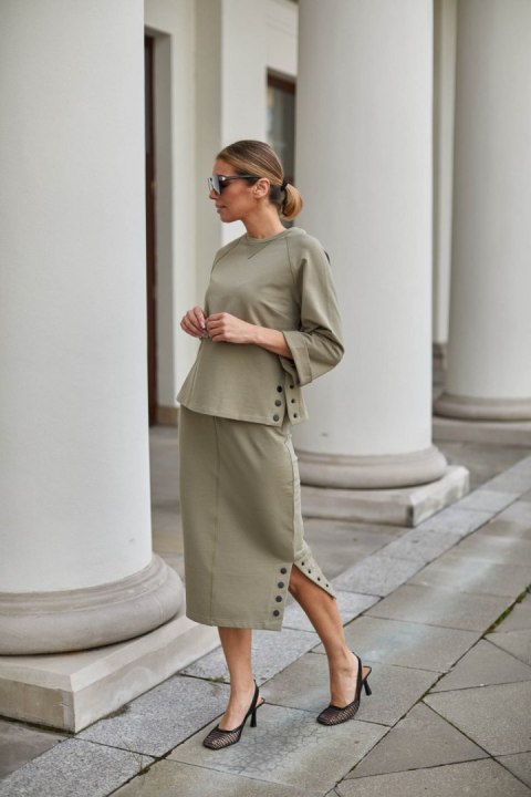 Komplet damski Model M329/2 Khaki - La Aurora Komplet damski Model M329/2 Khaki - La Aurora