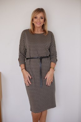 Sukienka Model M376/M Beige/Black/Cube - La Aurora