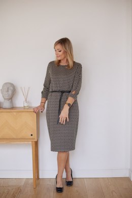 Sukienka Model M376/M Beige/Black/Cube - La Aurora