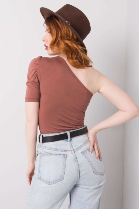 Bluzka damska Model 95-BZ-190101.22P Brown - Rue Paris Bluzka damska Model 95-BZ-190101.22P Brown - Rue Paris