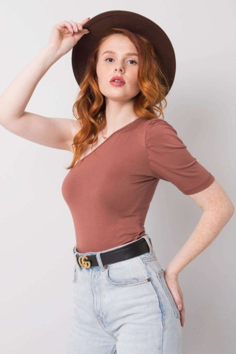 Bluzka damska Model 95-BZ-190101.22P Brown - Rue Paris Bluzka damska Model 95-BZ-190101.22P Brown - Rue Paris