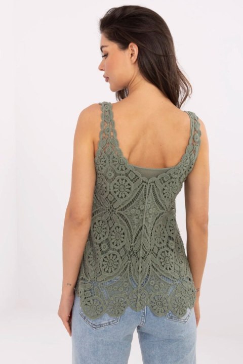 Bluzka damska i top Zestaw Model MI-BZ-9006.75 Khaki - Italy Moda Bluzka damska i top Zestaw Model MI-BZ-9006.75 Khaki - Italy Moda