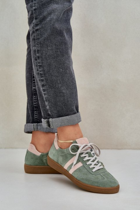 Buty Sportowe Sneakersy damskie skórzane Model Zazoo N1068 Green Buty Sportowe Sneakersy damskie skórzane Model Zazoo N1068 Green