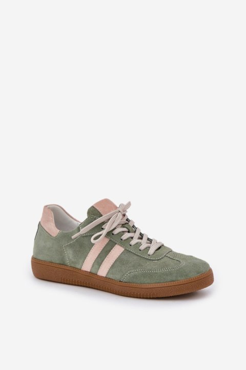 Buty Sportowe Sneakersy damskie skórzane Model Zazoo N1068 Green Buty Sportowe Sneakersy damskie skórzane Model Zazoo N1068 Green