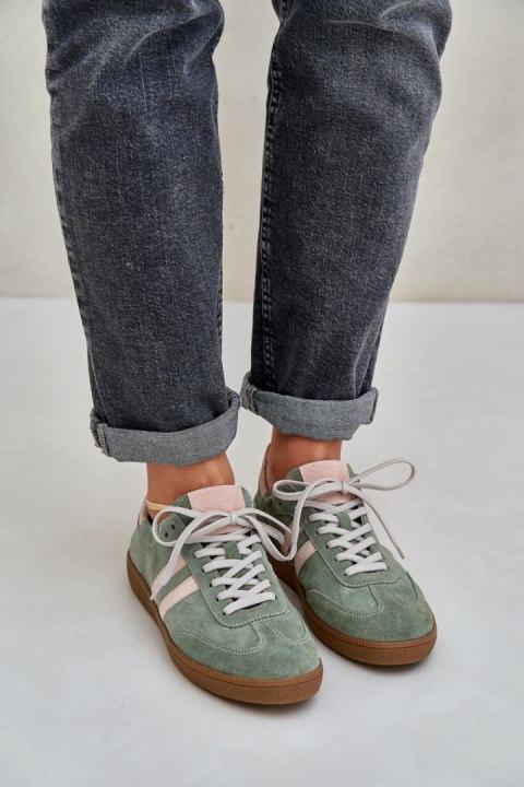 Buty Sportowe Sneakersy damskie skórzane Model Zazoo N1068 Green Buty Sportowe Sneakersy damskie skórzane Model Zazoo N1068 Green