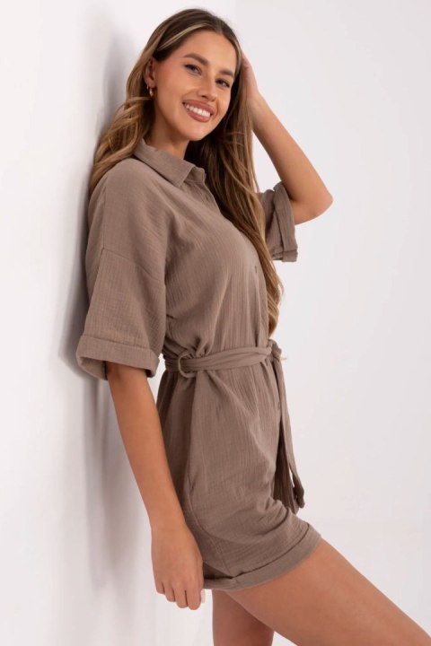Kombinezon damski muślinowy Model MI-KO-A2479.73 Brown - Italy Moda Kombinezon damski muślinowy Model MI-KO-A2479.73 Brown - Italy Moda